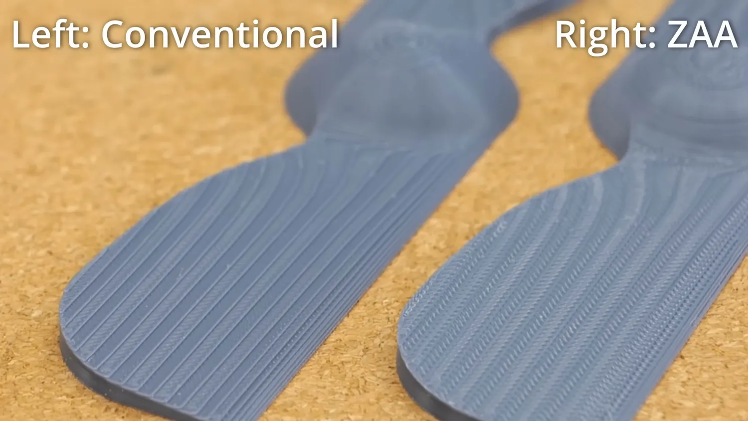 Conventionally sliced part next to a Z Anti-Aliasing part
