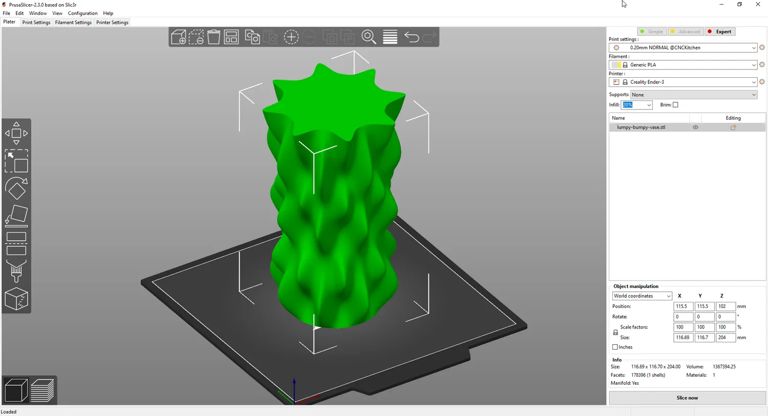 The Artillery Hornet works well with the integrated Ender-3 profile in PrusaSlicer