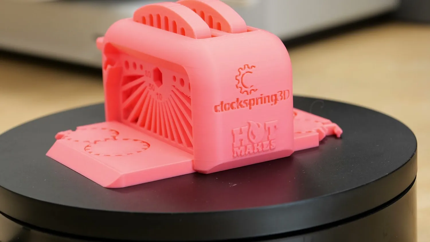 The torture toaster test print in pink PLA