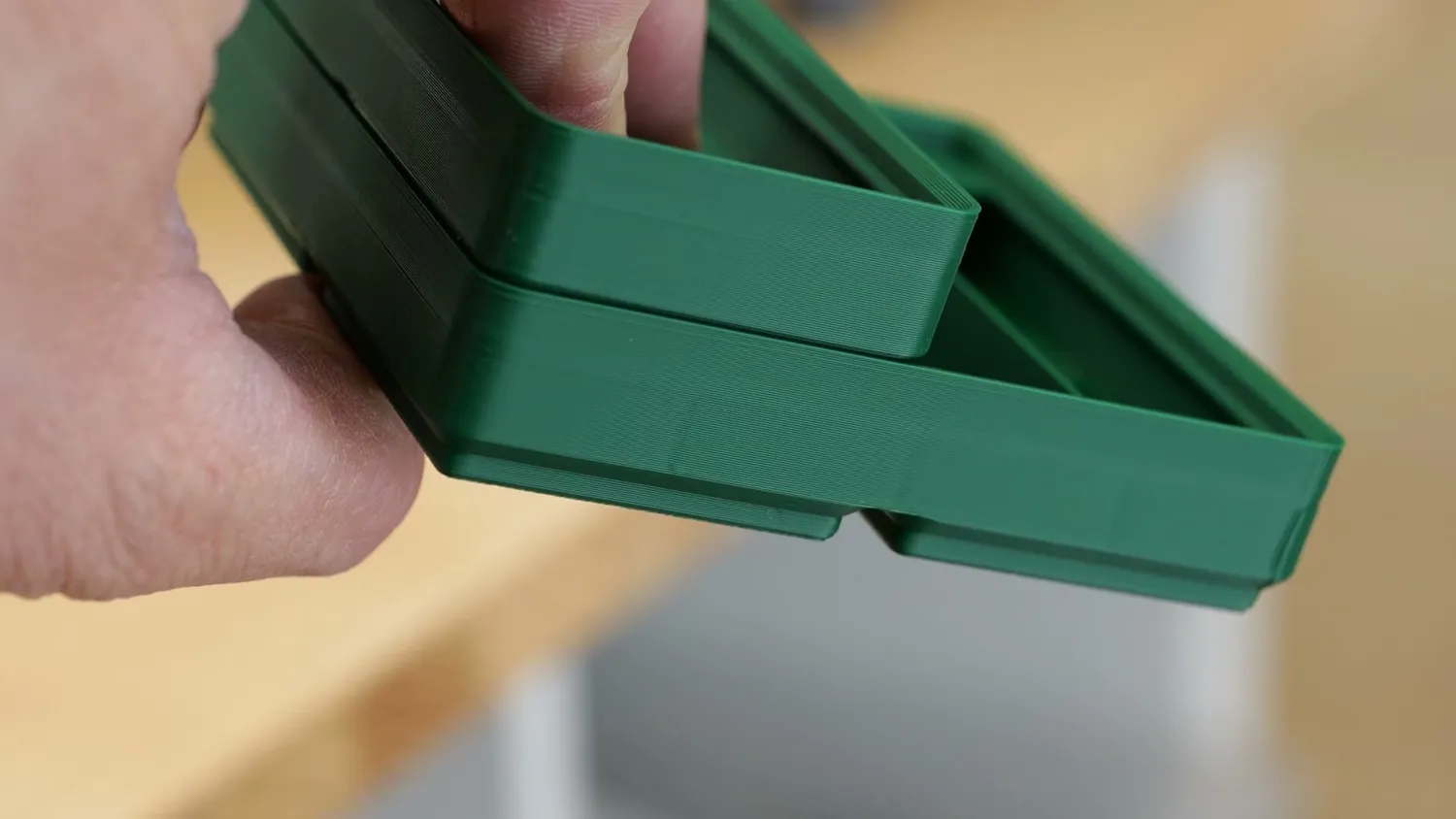 Green Gridfinity bins printed on the A2L