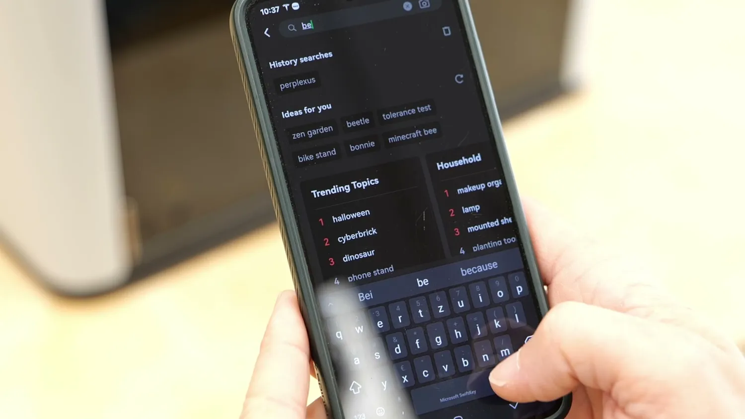 Browsing models in the Bambu Handy app on a phone