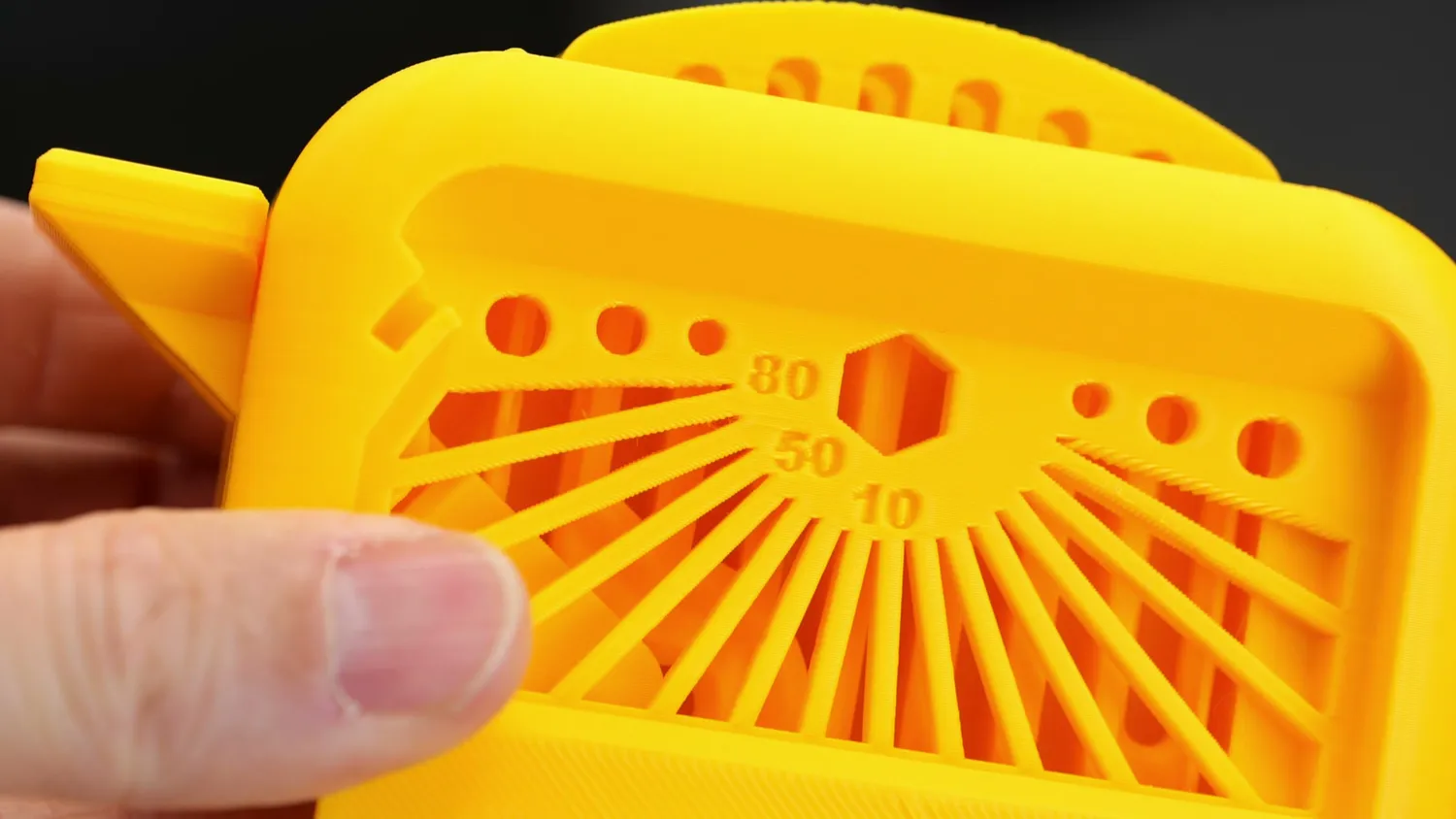 The overhang section of the Torture Toaster printed on the X2D