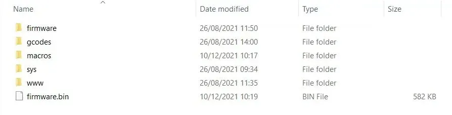SD Card folder structure