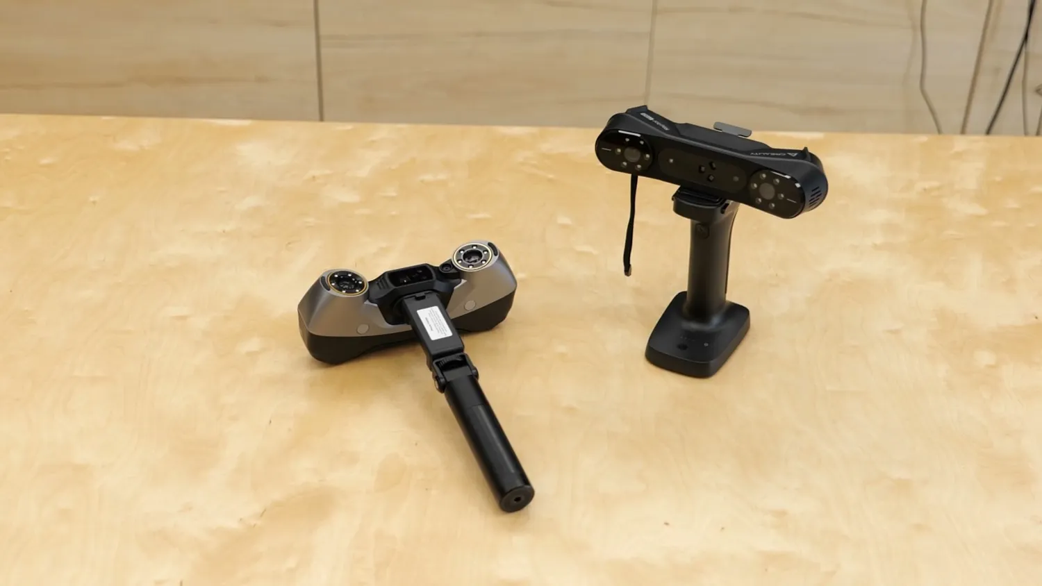 The Creality Raptor Pro and Revopoint Metro Y Pro standing side by side