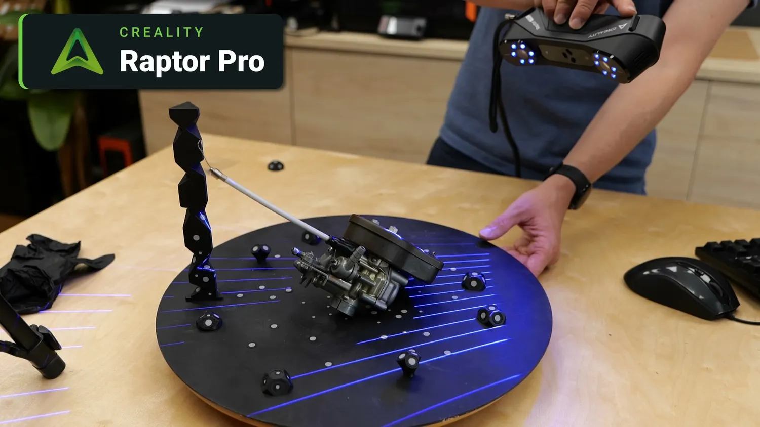 Cross-line laser mode on the Creality Raptor Pro