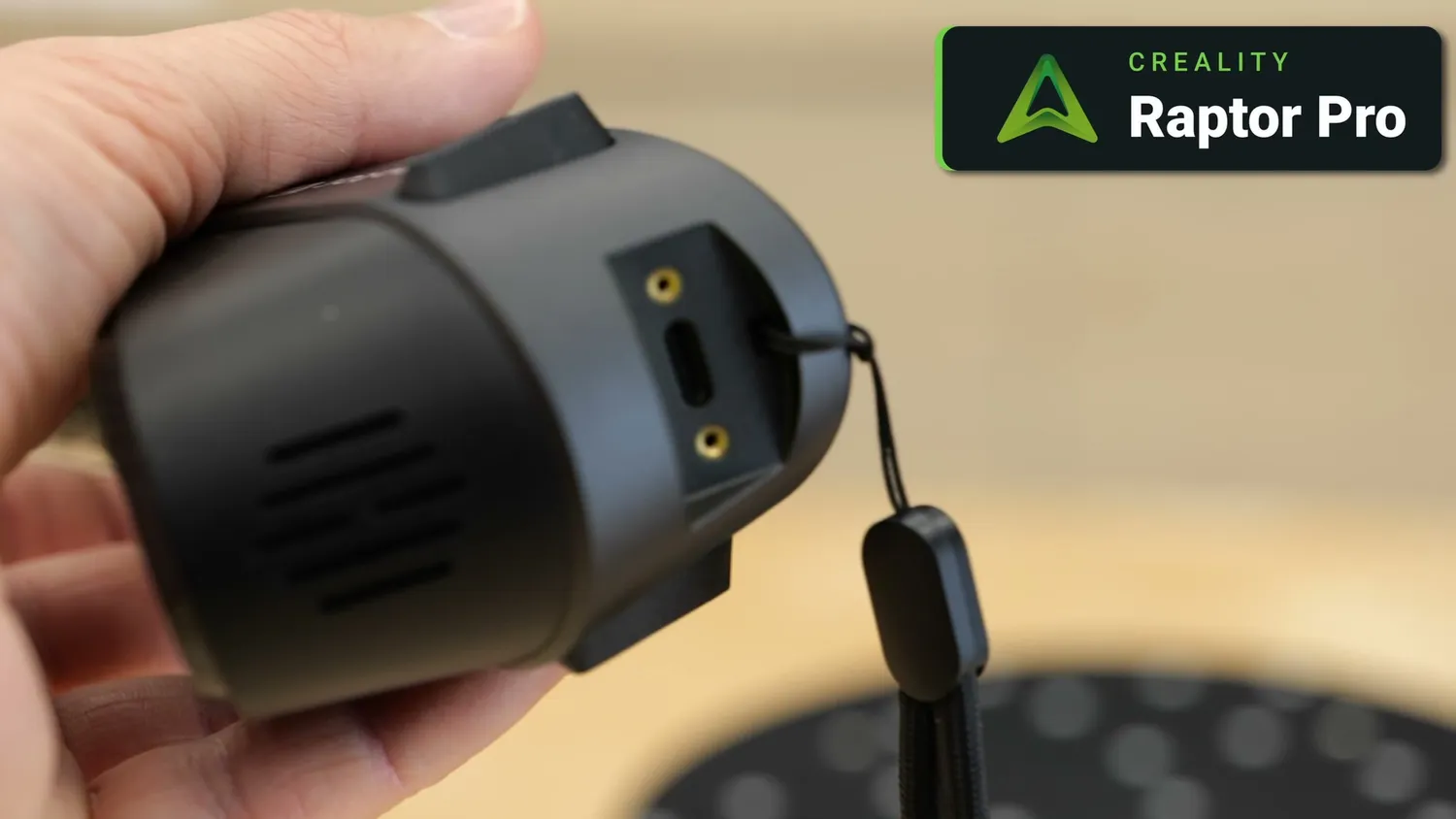 The Raptor Pro's screw-lock USB connector