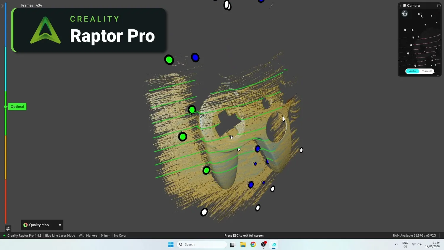 The point cloud building up during a sweep