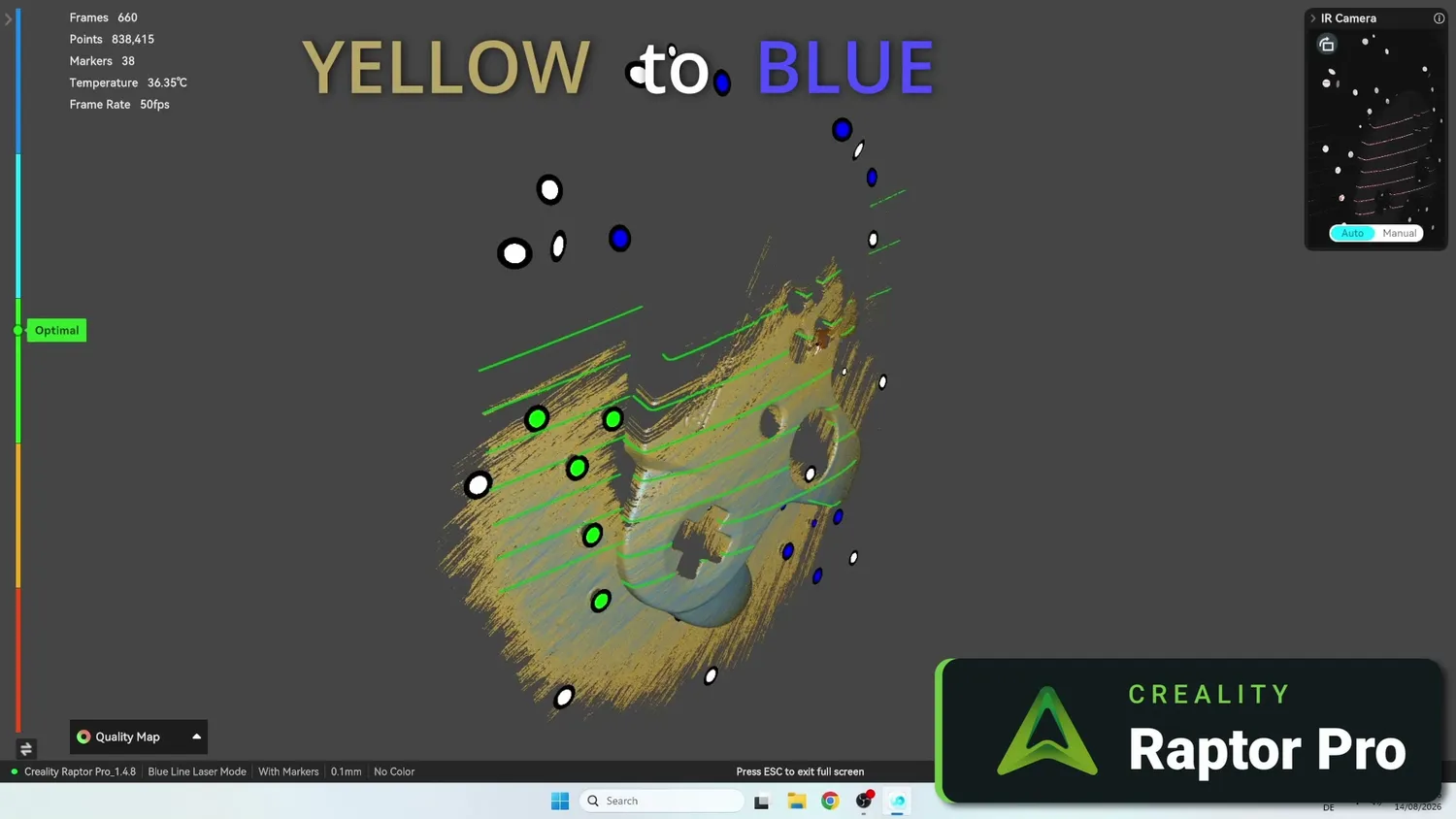 Point colors changing from yellow to blue as data accumulates
