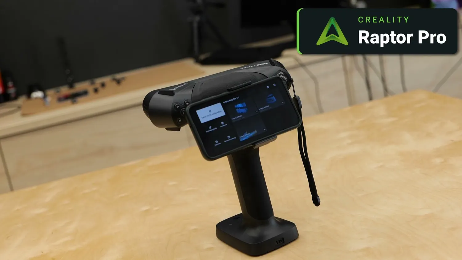 The Raptor Pro mounted on the Scan Bridge with a phone attached