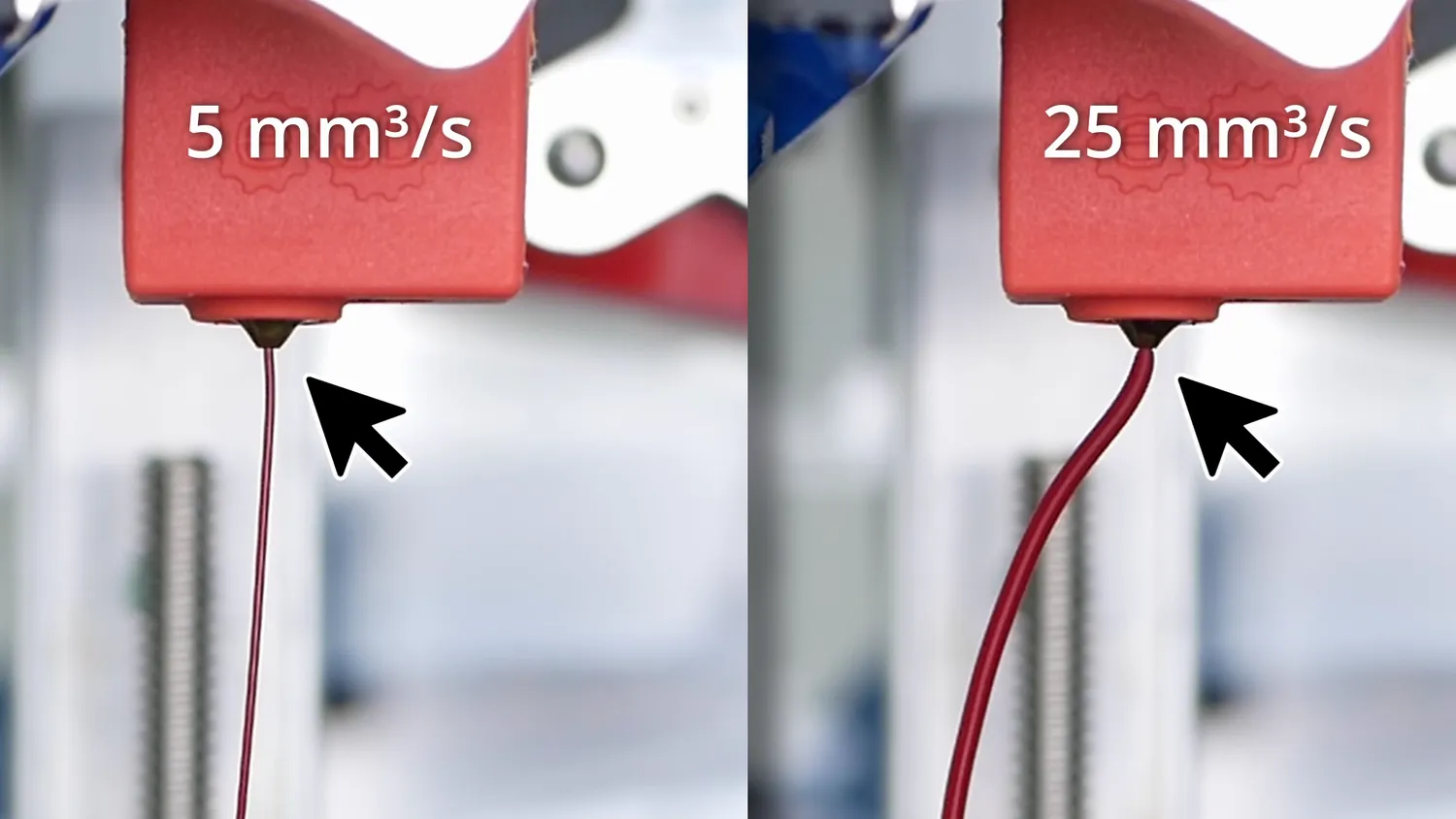  Die Swell at different extrusion rates 