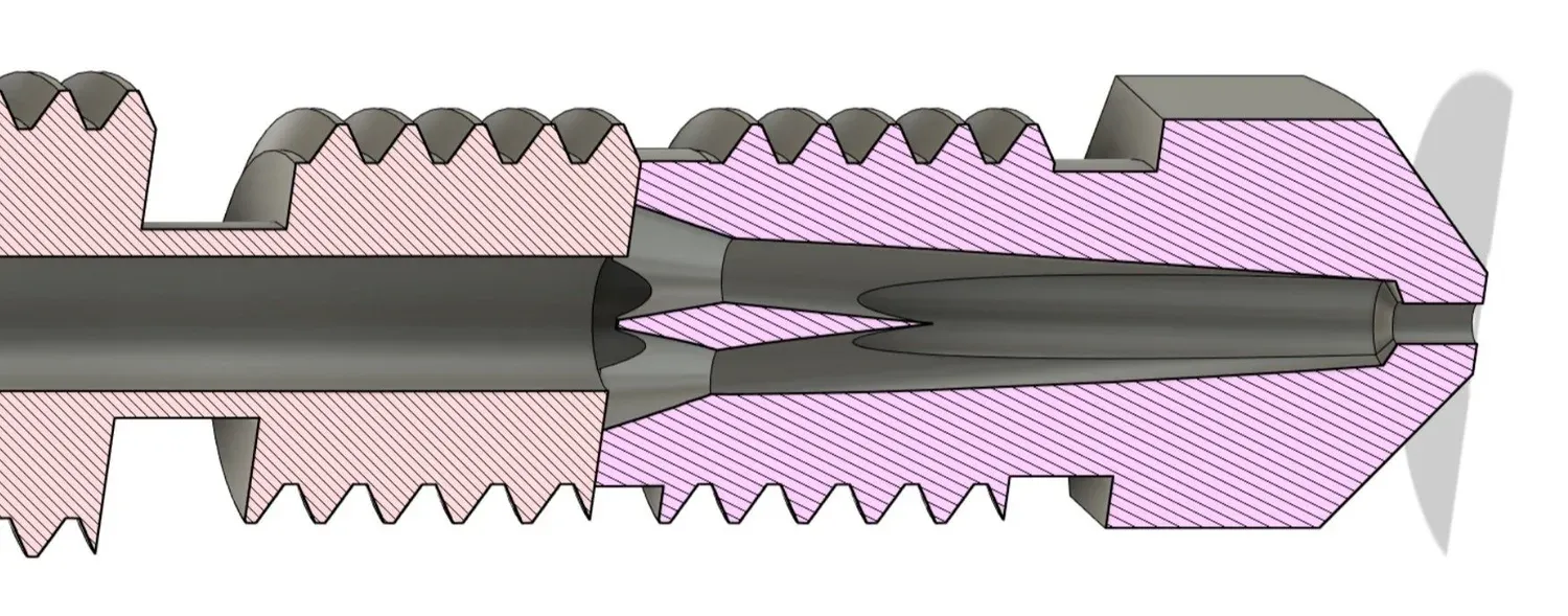  Section cut of high heat break and CHT nozzle 