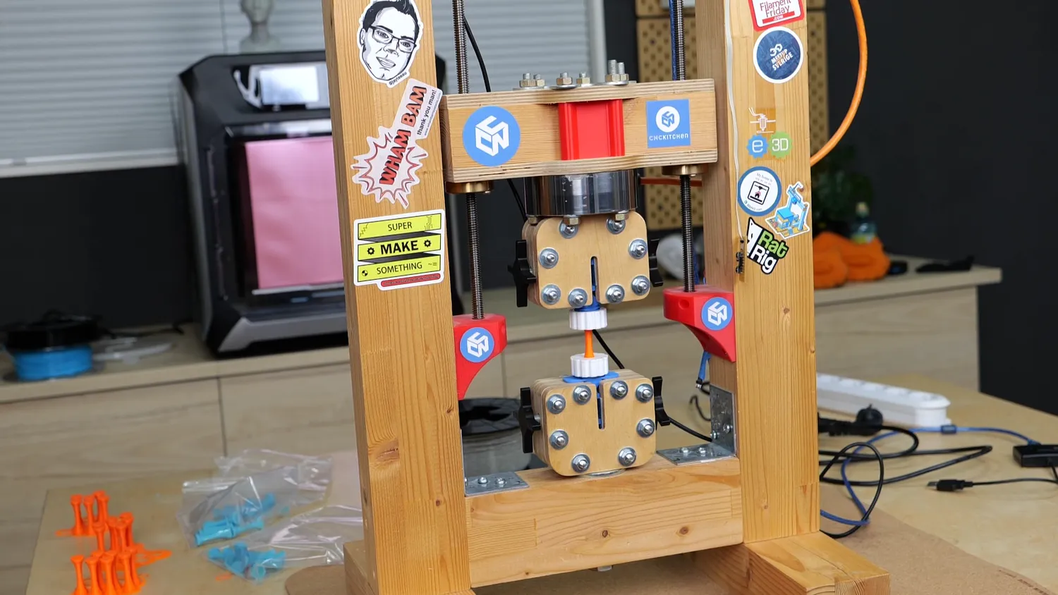 Sample Mounted in my DIY Universal Test Machine