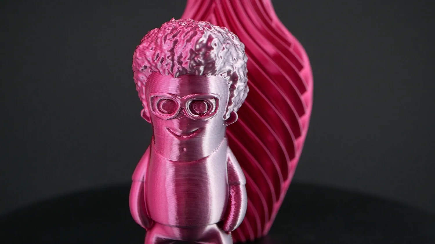 Marvin in two shades of pink, the transition barely visible