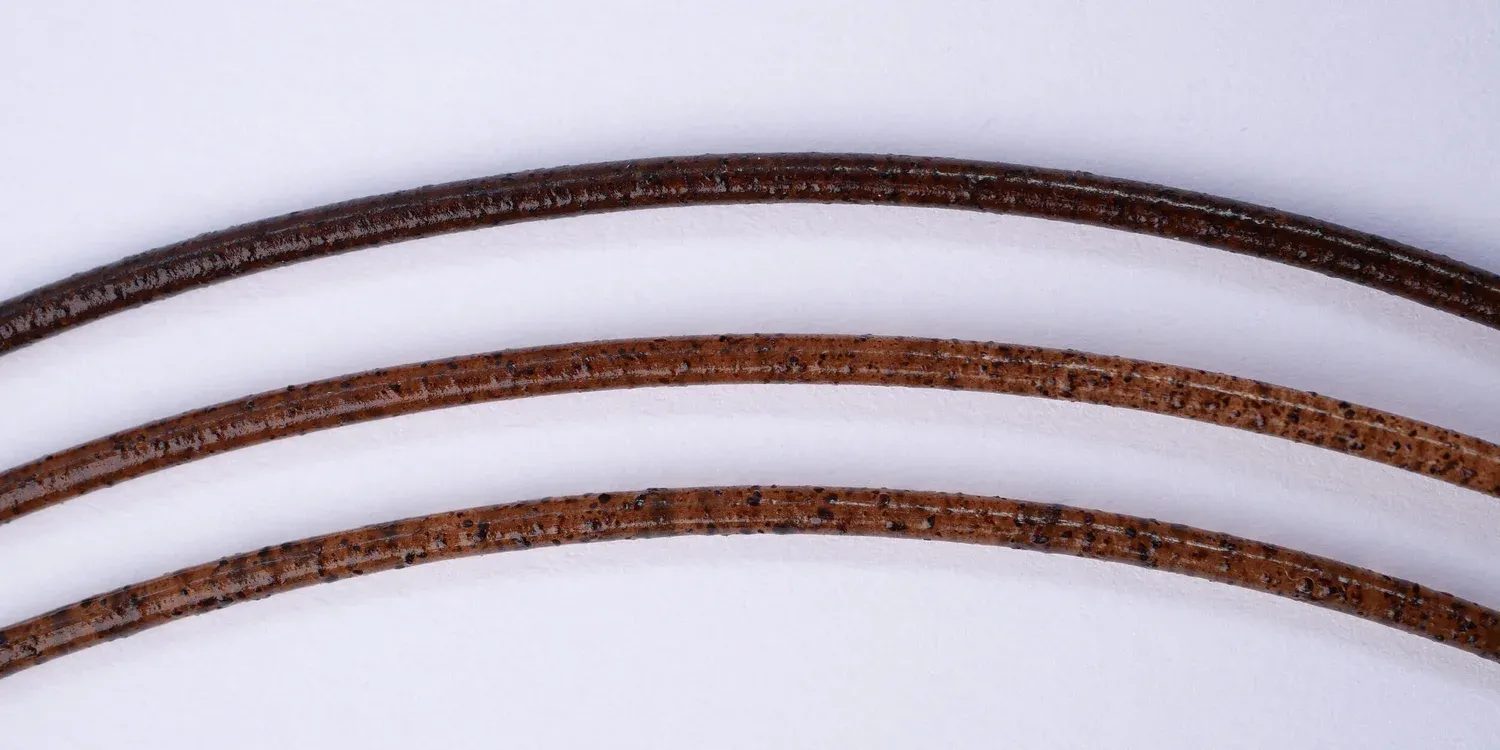  (from top to bottom) 10% Coffee PLA, 5% Coffee PLA, 5% Coffee PLA (un-sieved) 