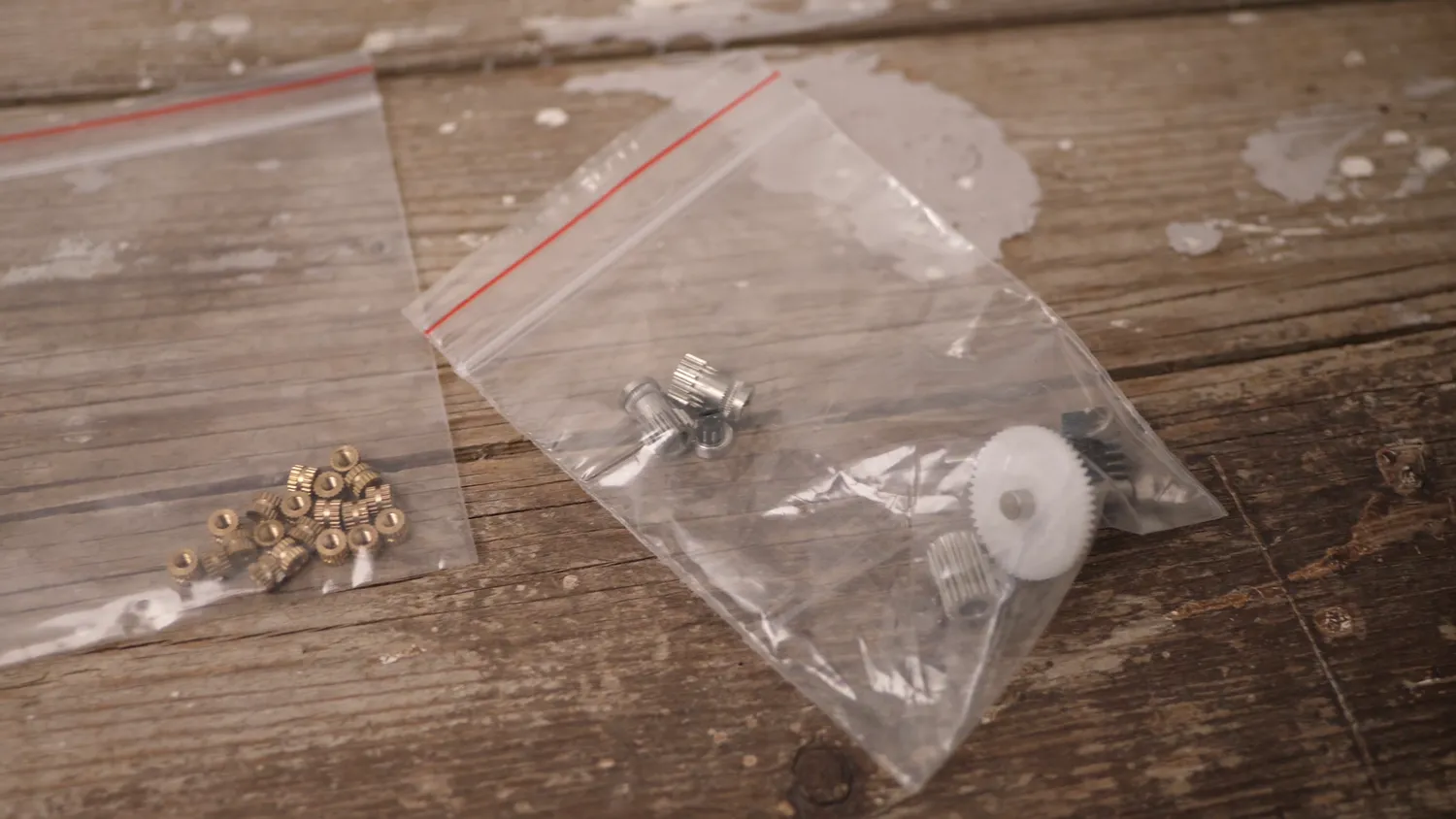 Brass heat-set inserts and the extruder drive gears