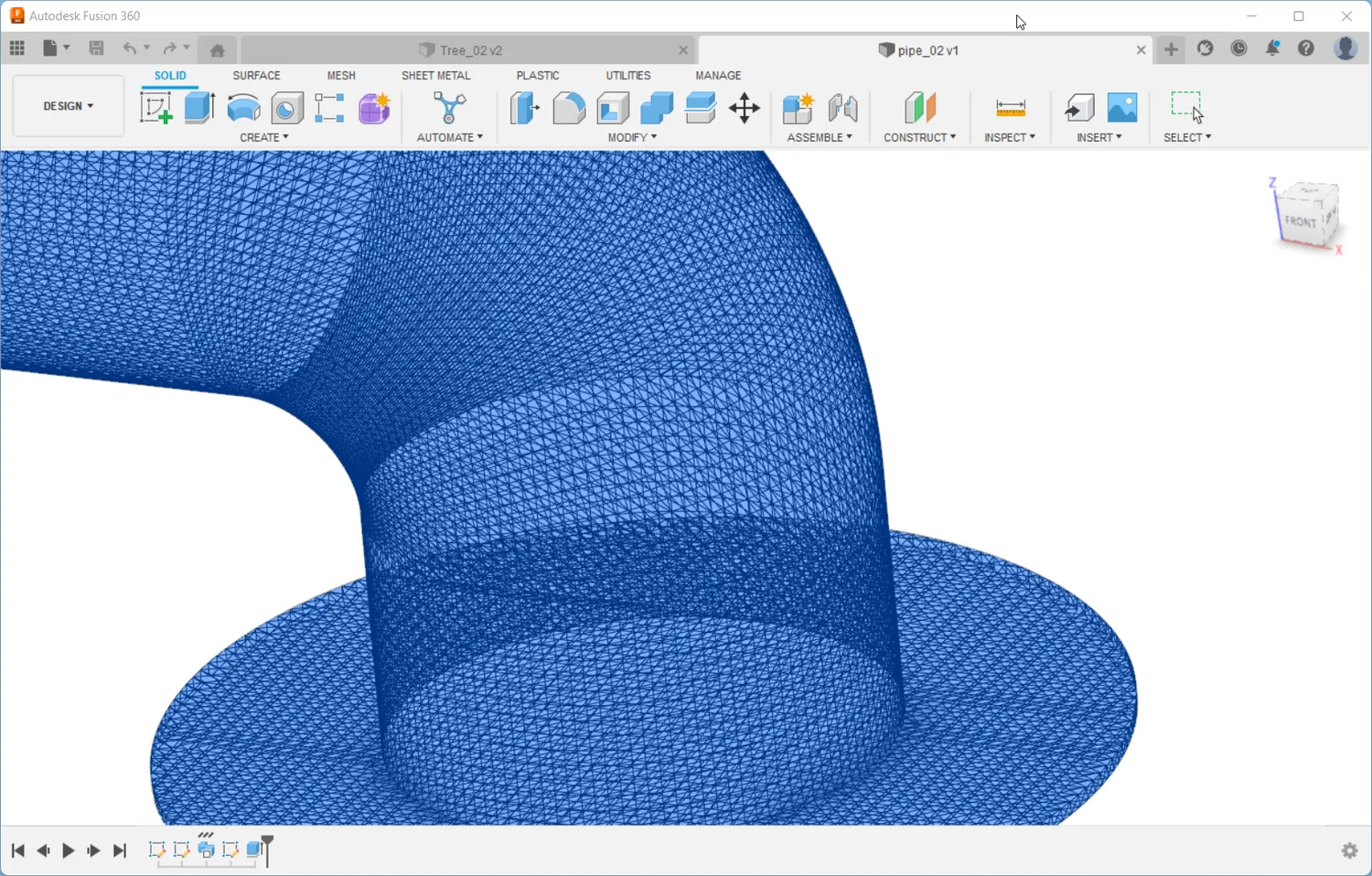  Refined mesh in Fusion360 with 0.5 mm maximum edge length 