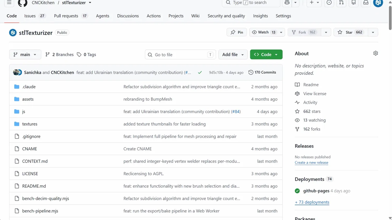 The BumpMesh source code repository on GitHub