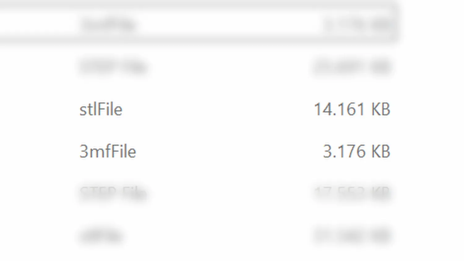 File size comparison of the same part as STL and as 3MF