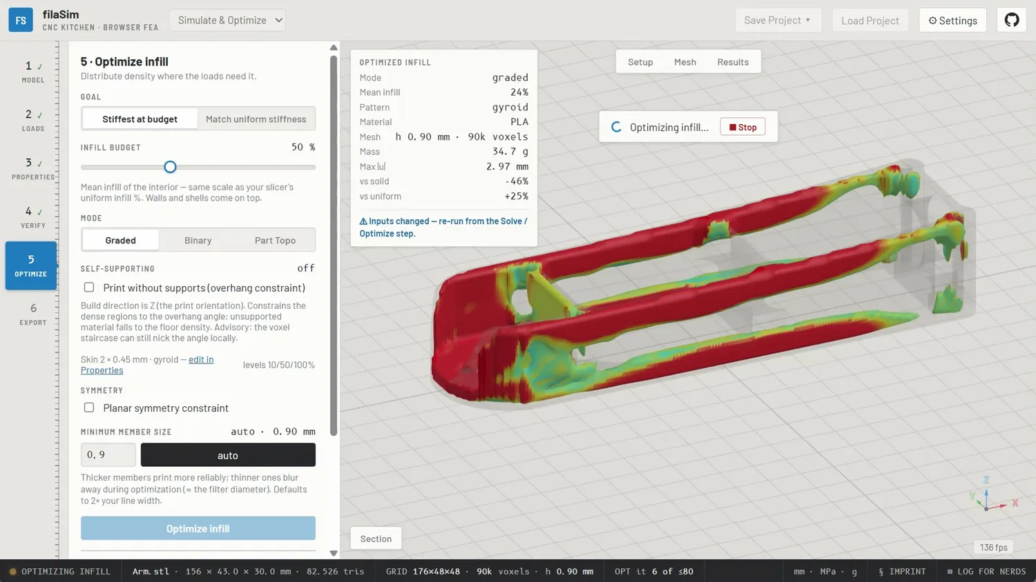 filaSim, a browser-based FEA tool by CNC Kitchen