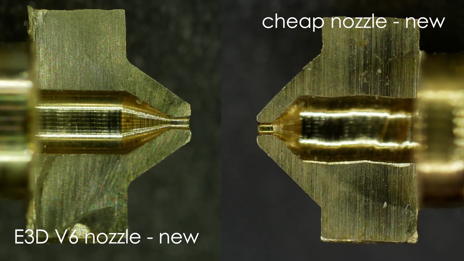 Genuine E3D nozzle VS cheap nozzle