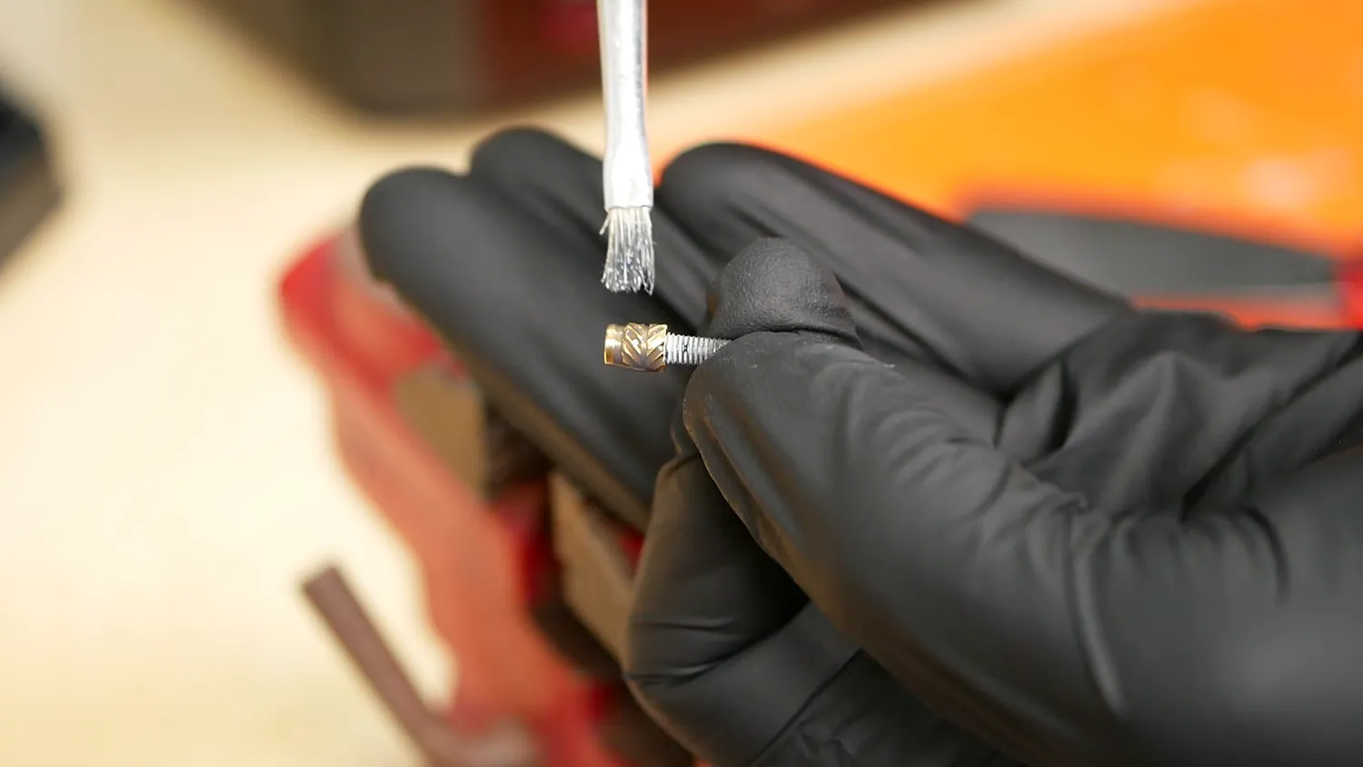 Brushing MSLA Resin on Insert
