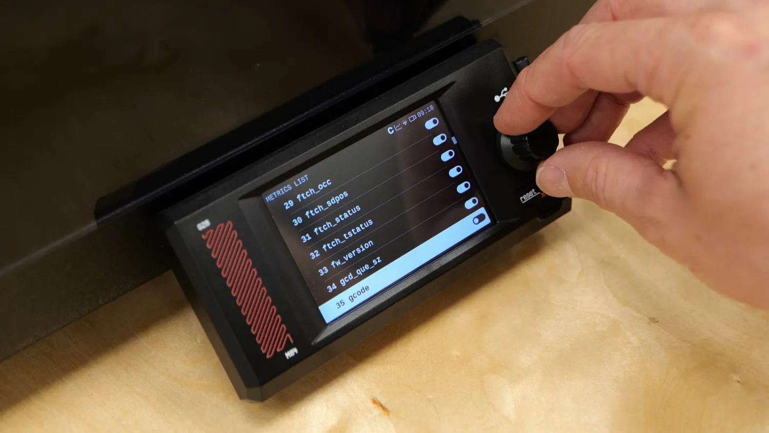 Metrics selection on the printer display