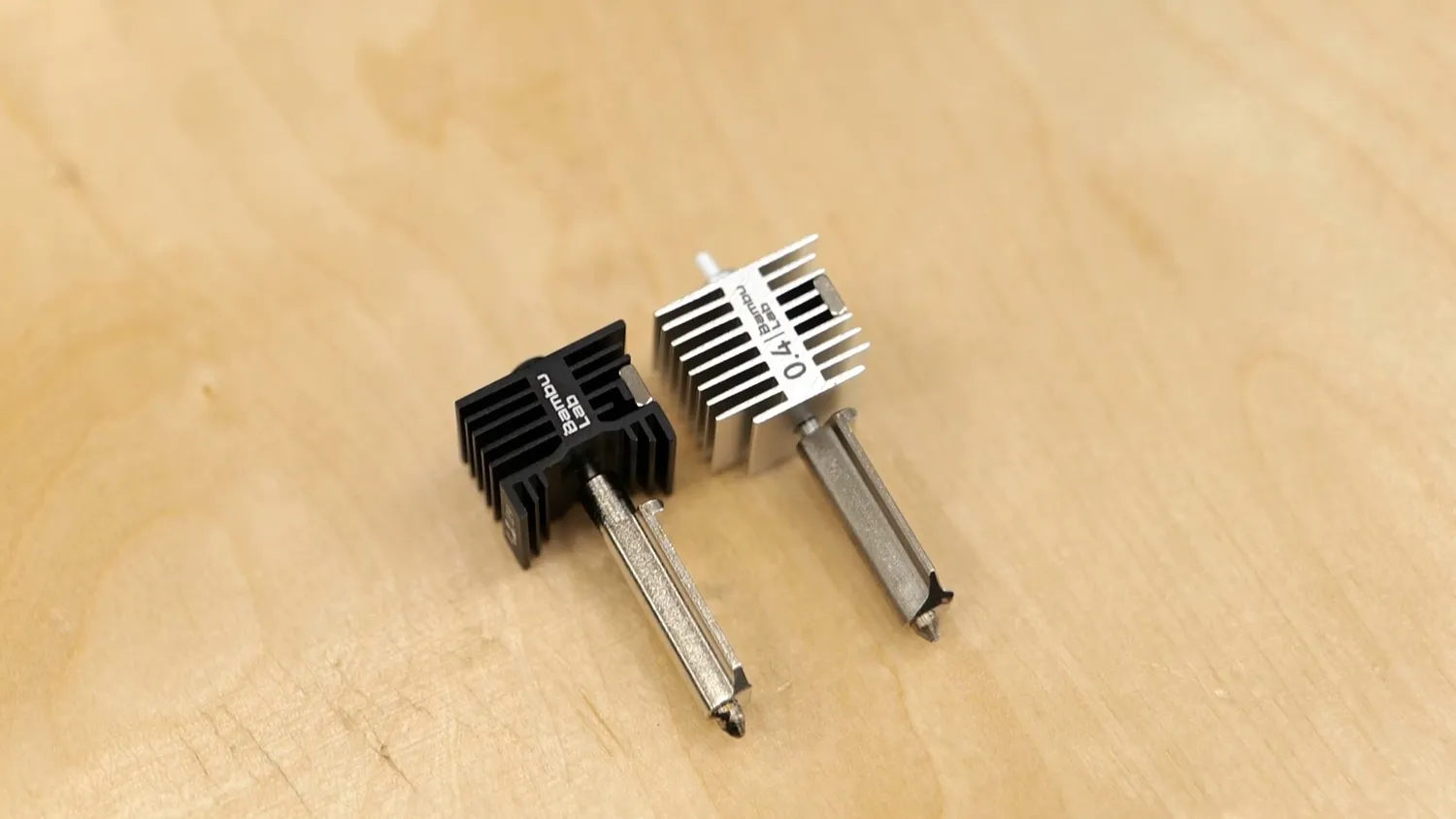 The H2 hotend next to the hotend of the Bambu Lab A1