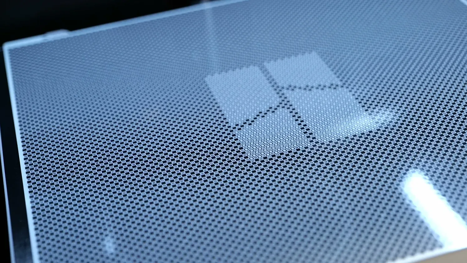 Close up of the aruco data matrices on the Vision Encoder plate