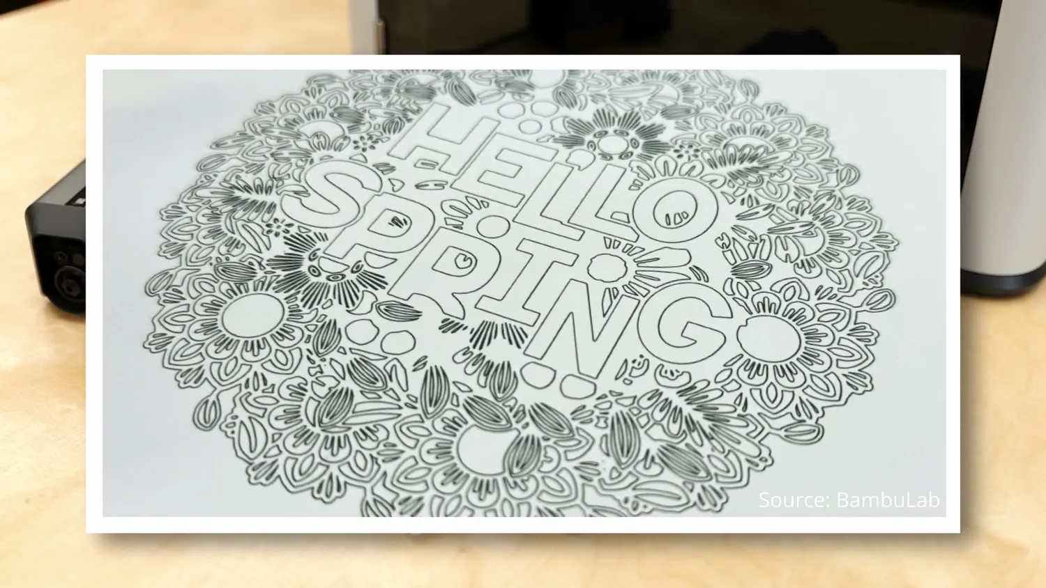 Line drawing made with the pen plotter of the Bambu Lab H2D