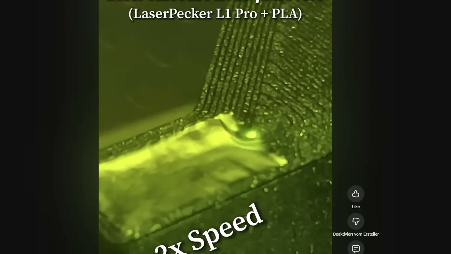 Close-up clip of a laser remelting the layer lines on a 3D print