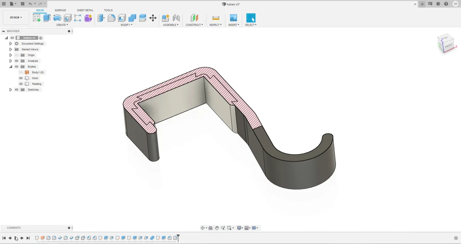  Fusion360 design with internal pockets 