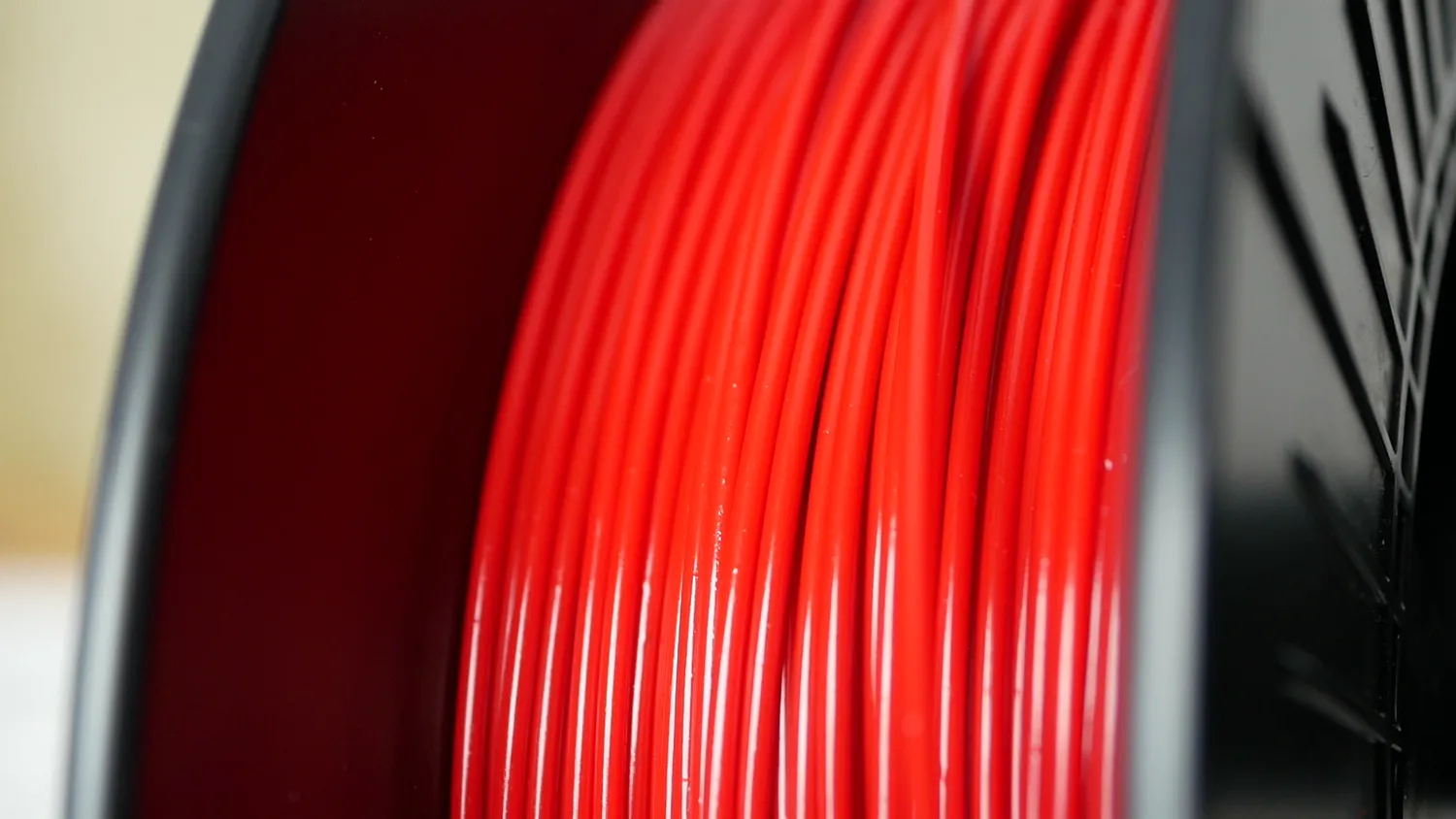 Extruded filament with slightly rough texture