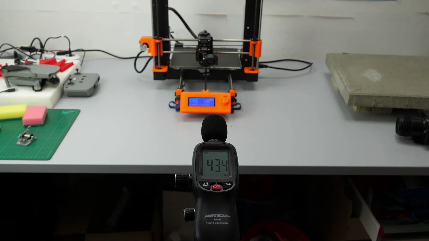 Test setup with 1m distance to the printer.