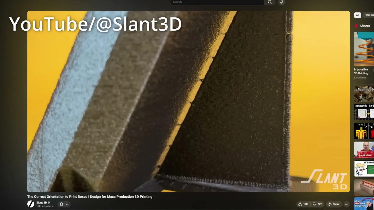Slant3D video about the correct orientation to print boxes