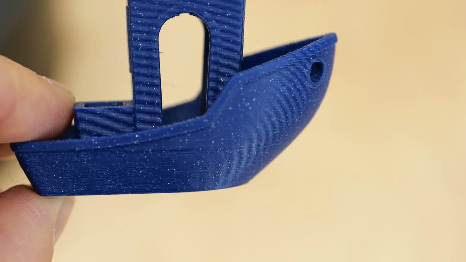 3DBenchy hull with the shrink line visible at deck level