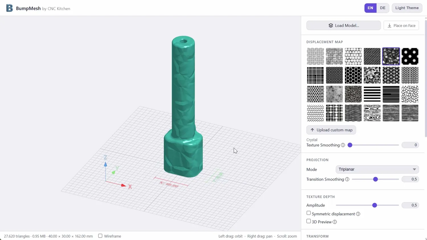 Microphone holder STL loaded into BumpMesh