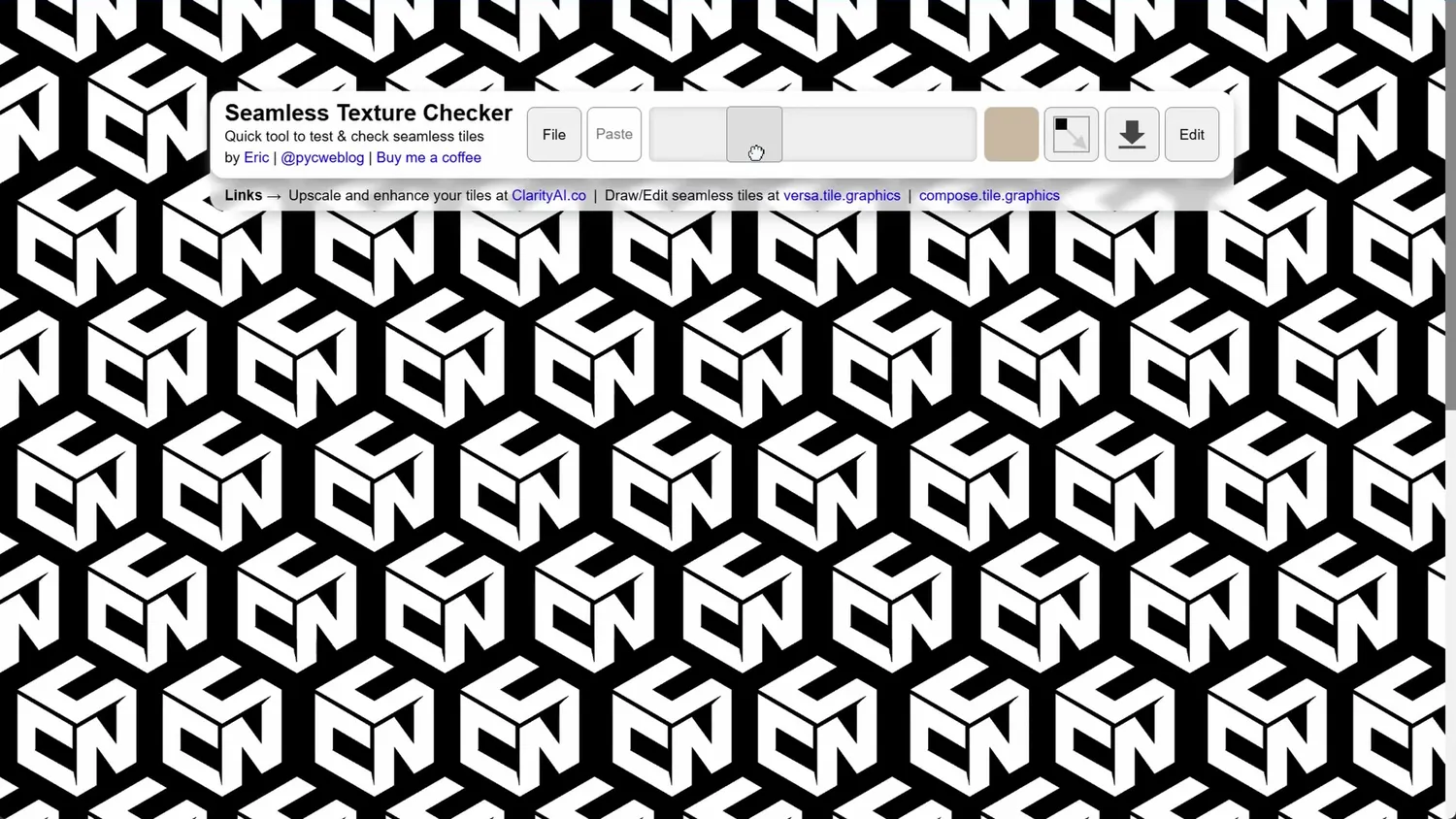 CNC Kitchen logo tiled in a seamless texture checker