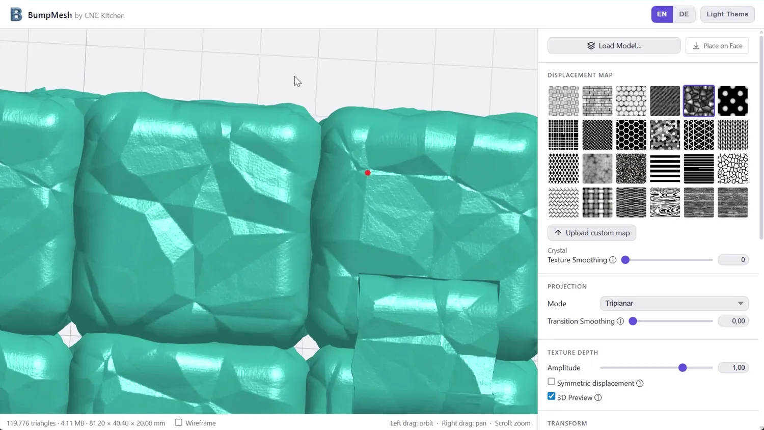 Crystal textured blocks showing seam artifacts between projection directions