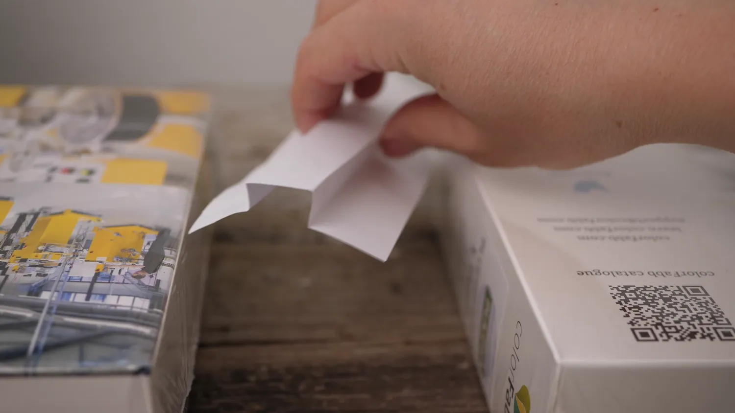 Folding the same sheet into a row of pleats by hand