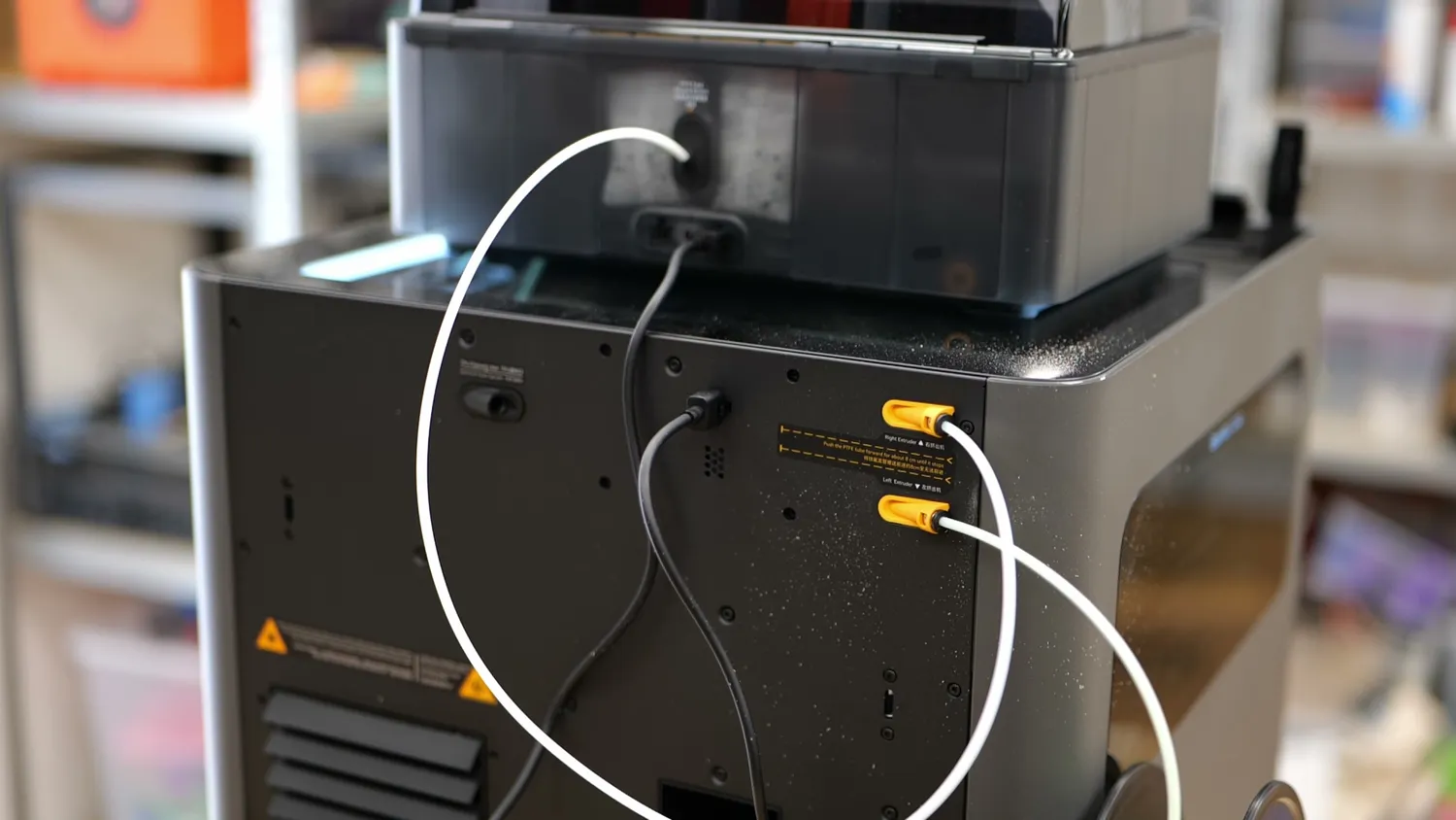 PTFE tubes running from the AMS into the back of the H2C