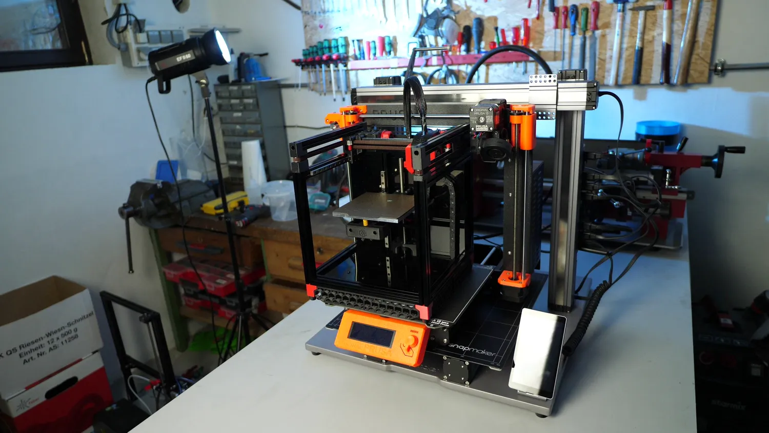  VORON 0 stacked on a Prusa Mk3 stacked on a Snapmaker 2.0 