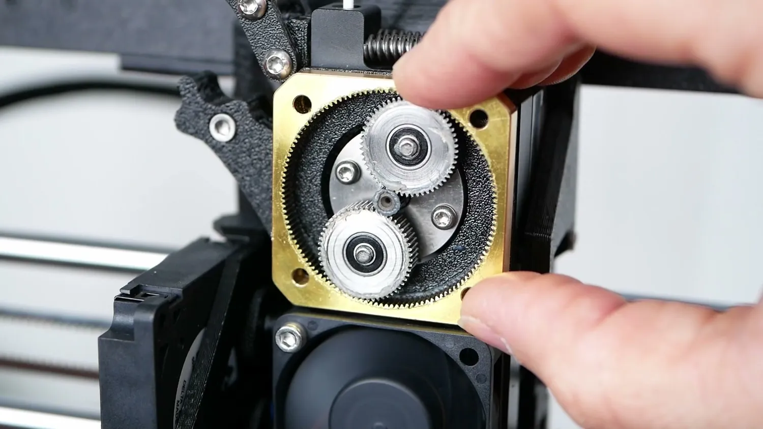Planetary gearbox of the Prusa Nextruder held in hand