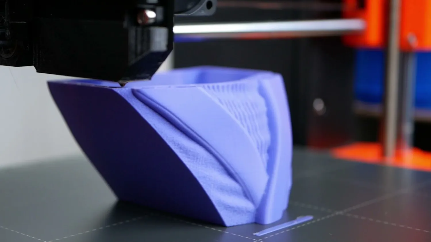 Ringing artifacts on a purple 3D printed part