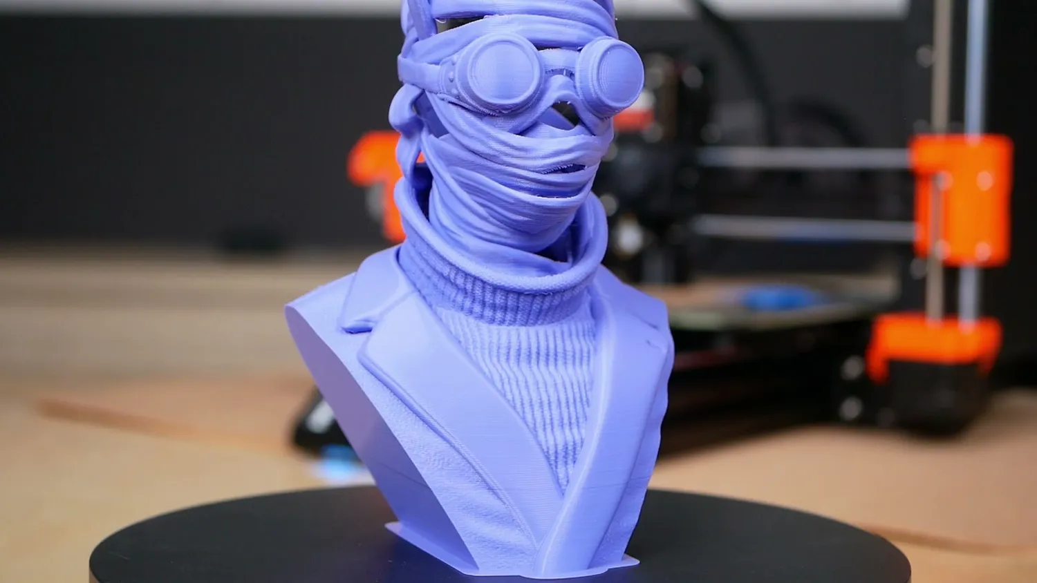Detailed purple bust printed on the Prusa MK4